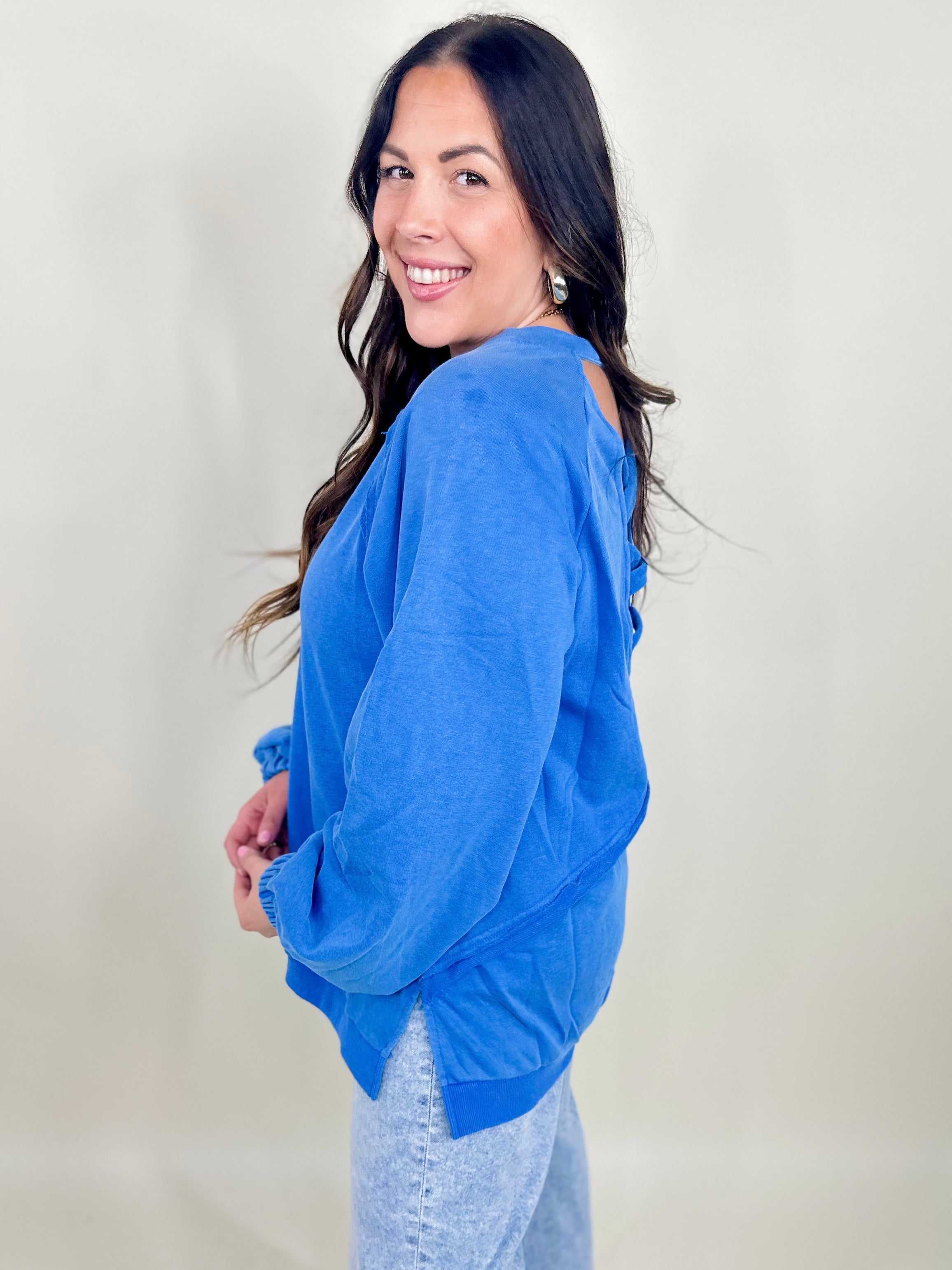 RESTOCK : Got Your Back Long Sleeve Top-120 Long Sleeve Tops-Pol-Heathered Boho Boutique, Women's Fashion and Accessories in Palmetto, FL