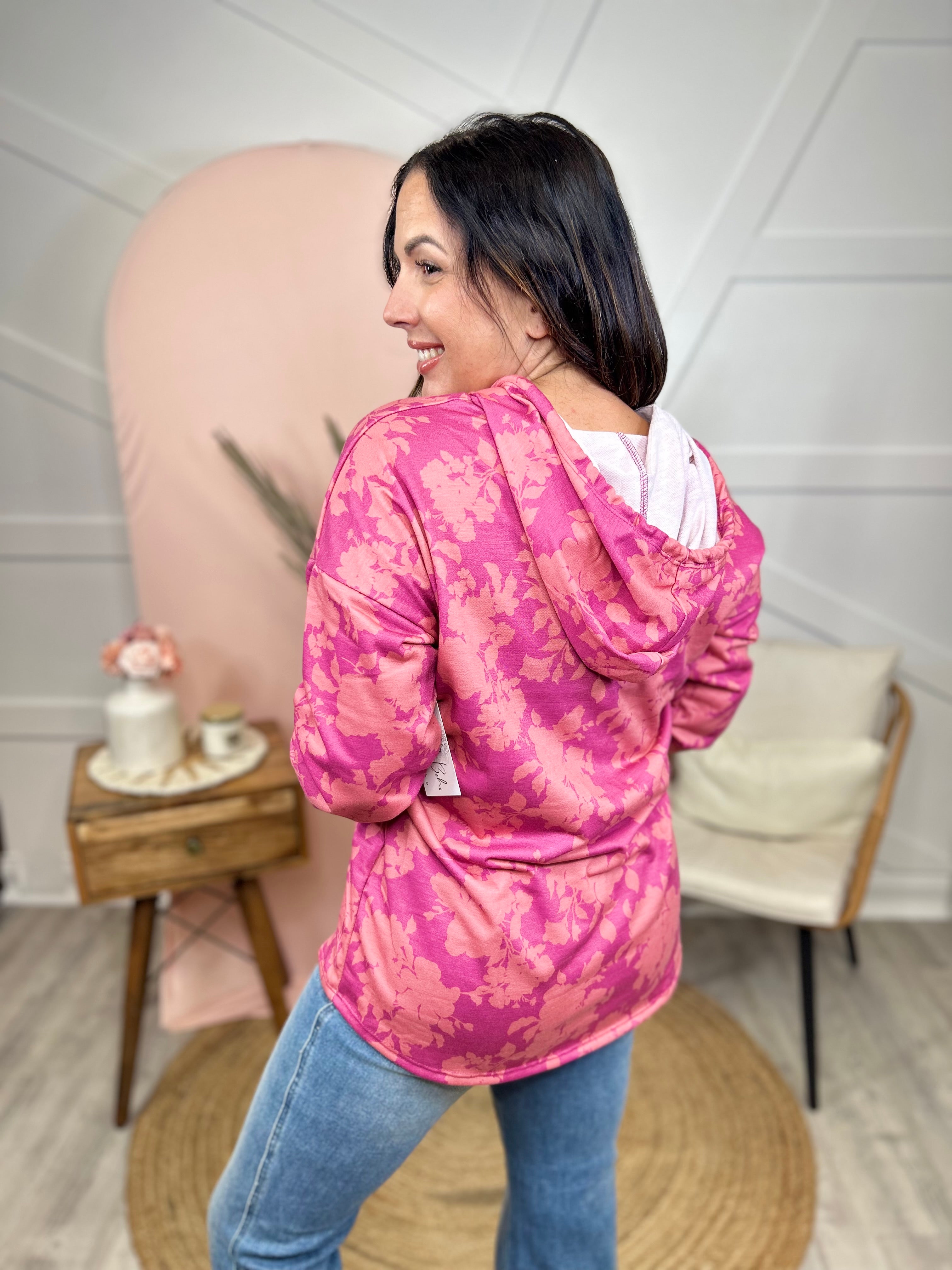 Floral Move Hoodie-210 HOODIES-Heimish-Heathered Boho Boutique, Women's Fashion and Accessories in Palmetto, FL