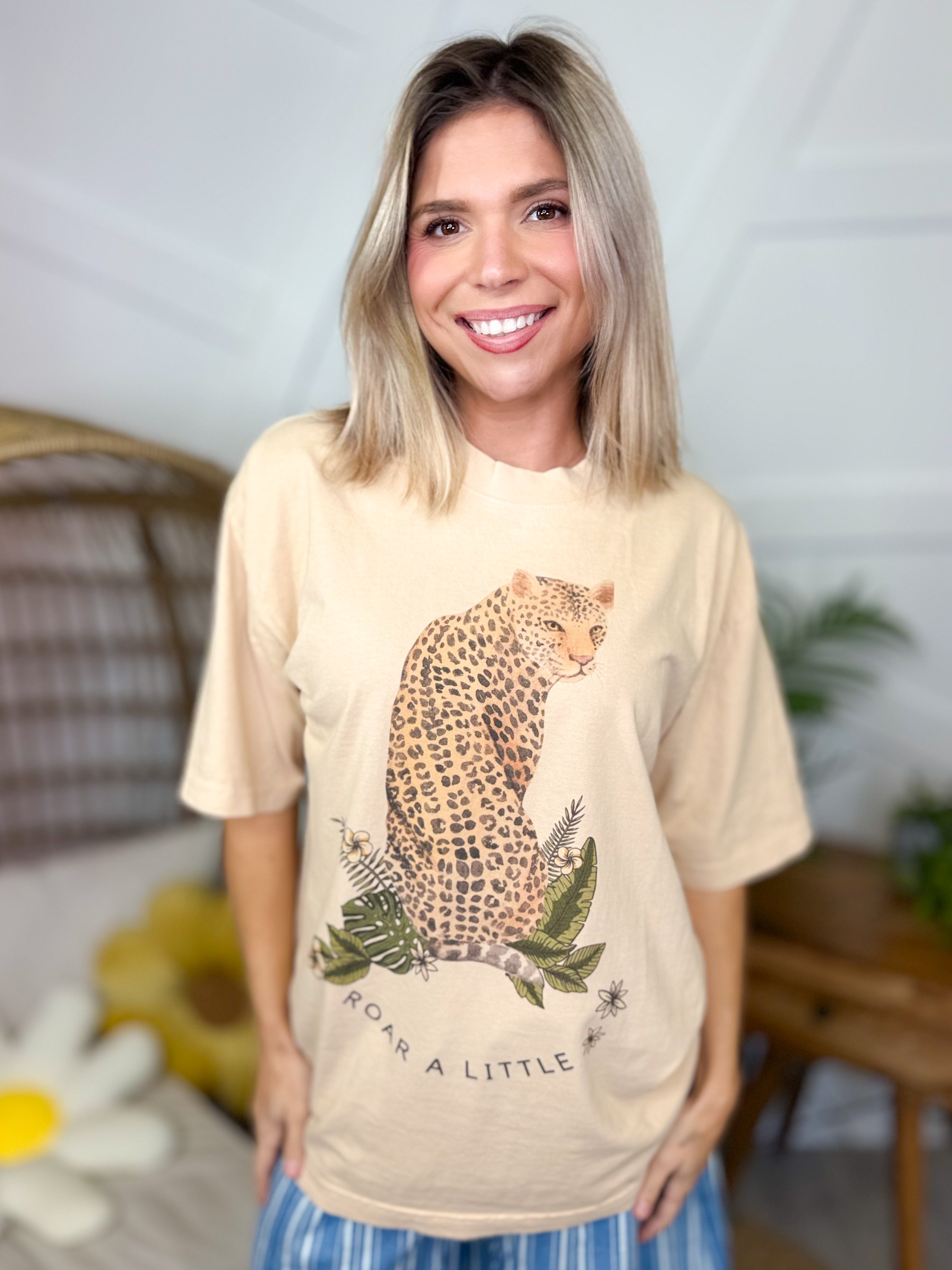 Roar a Little Graphic Tee-130 Graphic Tees-JADE BY JANE-Heathered Boho Boutique, Women's Fashion and Accessories in Palmetto, FL