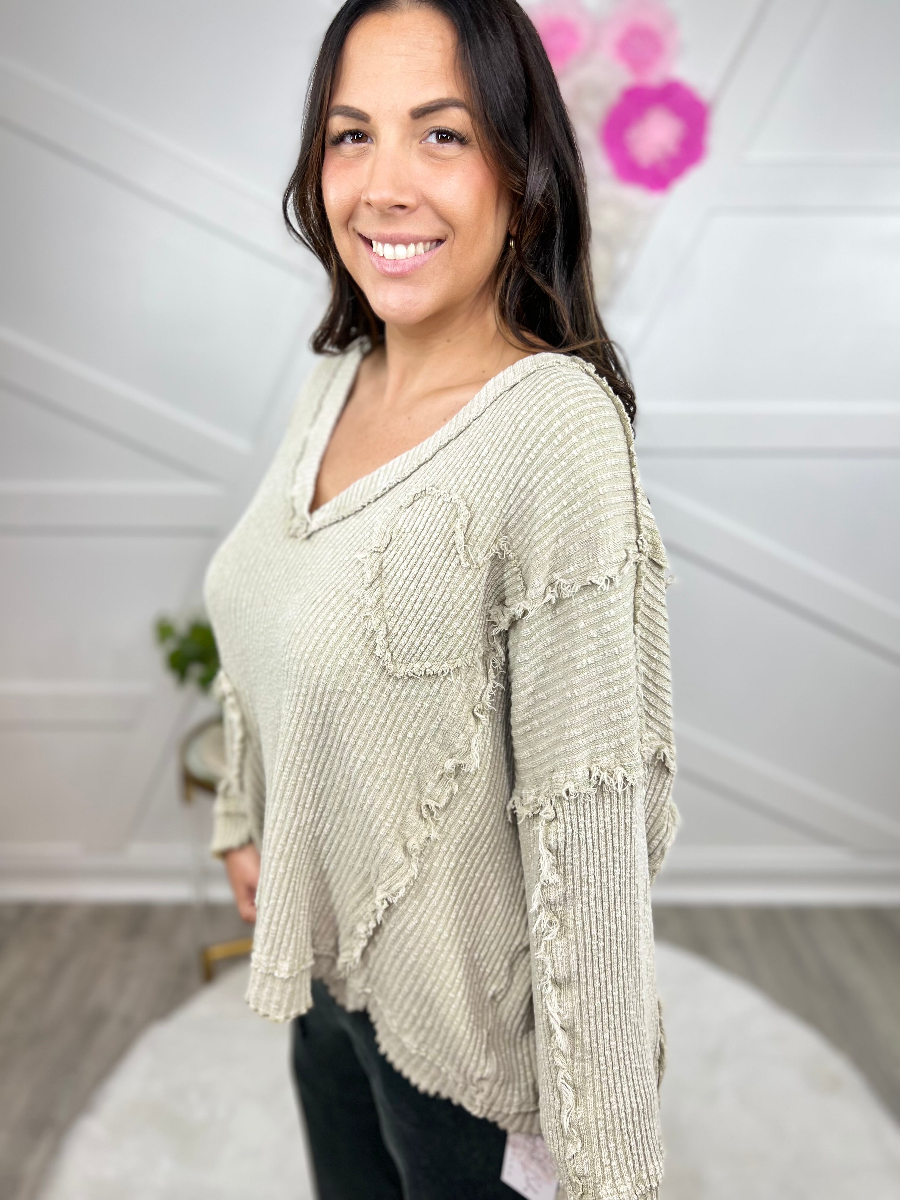 Patched Heart Sweater-120 Long Sleeve Tops-Easel-Heathered Boho Boutique, Women's Fashion and Accessories in Palmetto, FL