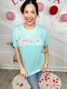 Love Bow Graphic Tee-130 Graphic Tees-Heathered Boho-Heathered Boho Boutique, Women's Fashion and Accessories in Palmetto, FL