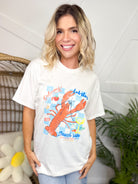 Beachside Lobster Tee-110 SHORT SLEEVE TOP-GEEGEE-Heathered Boho Boutique, Women's Fashion and Accessories in Palmetto, FL