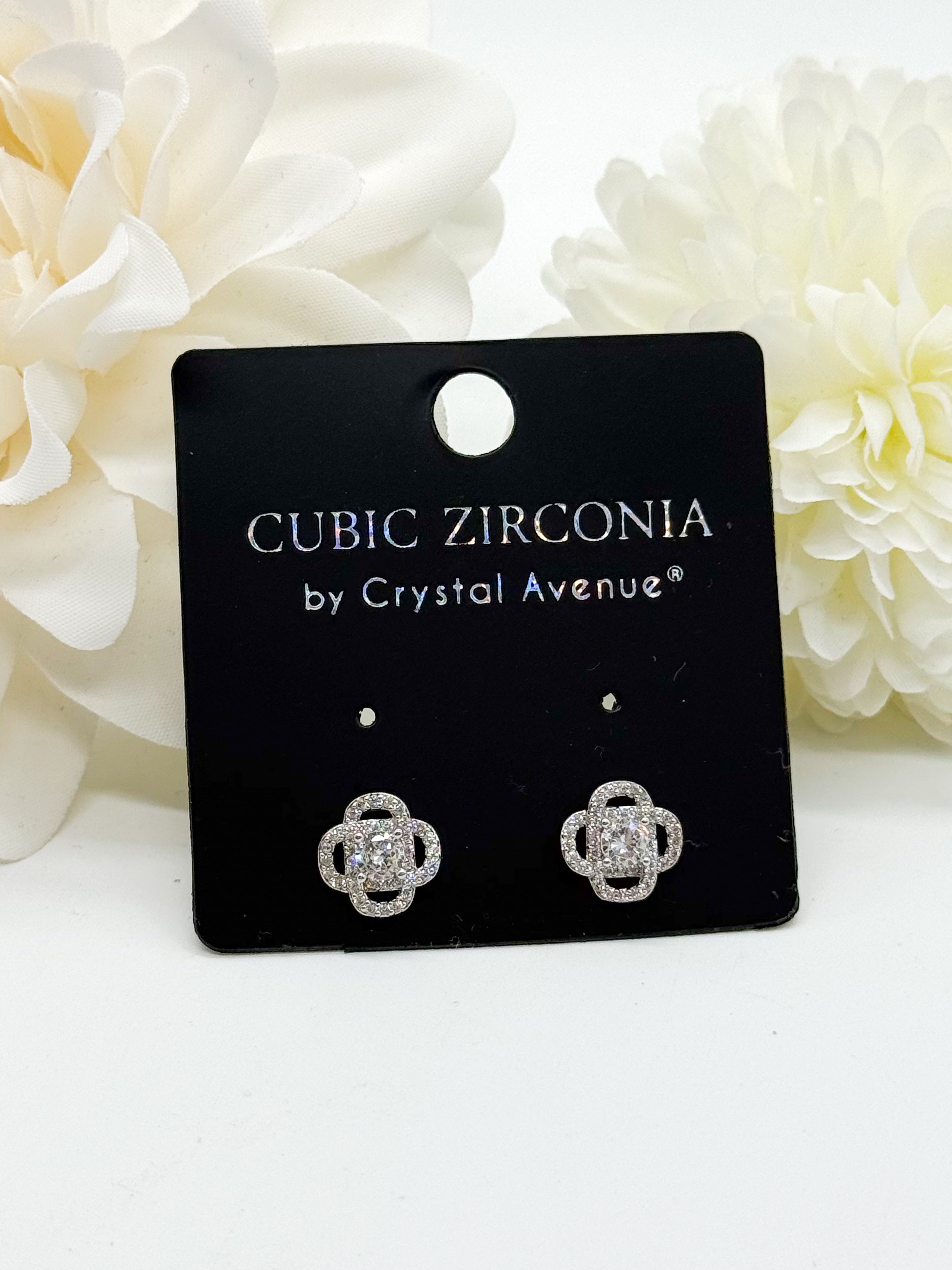 Small Crystal Flower Stud-310 Jewelry-RM Manufacturing-Heathered Boho Boutique, Women's Fashion and Accessories in Palmetto, FL