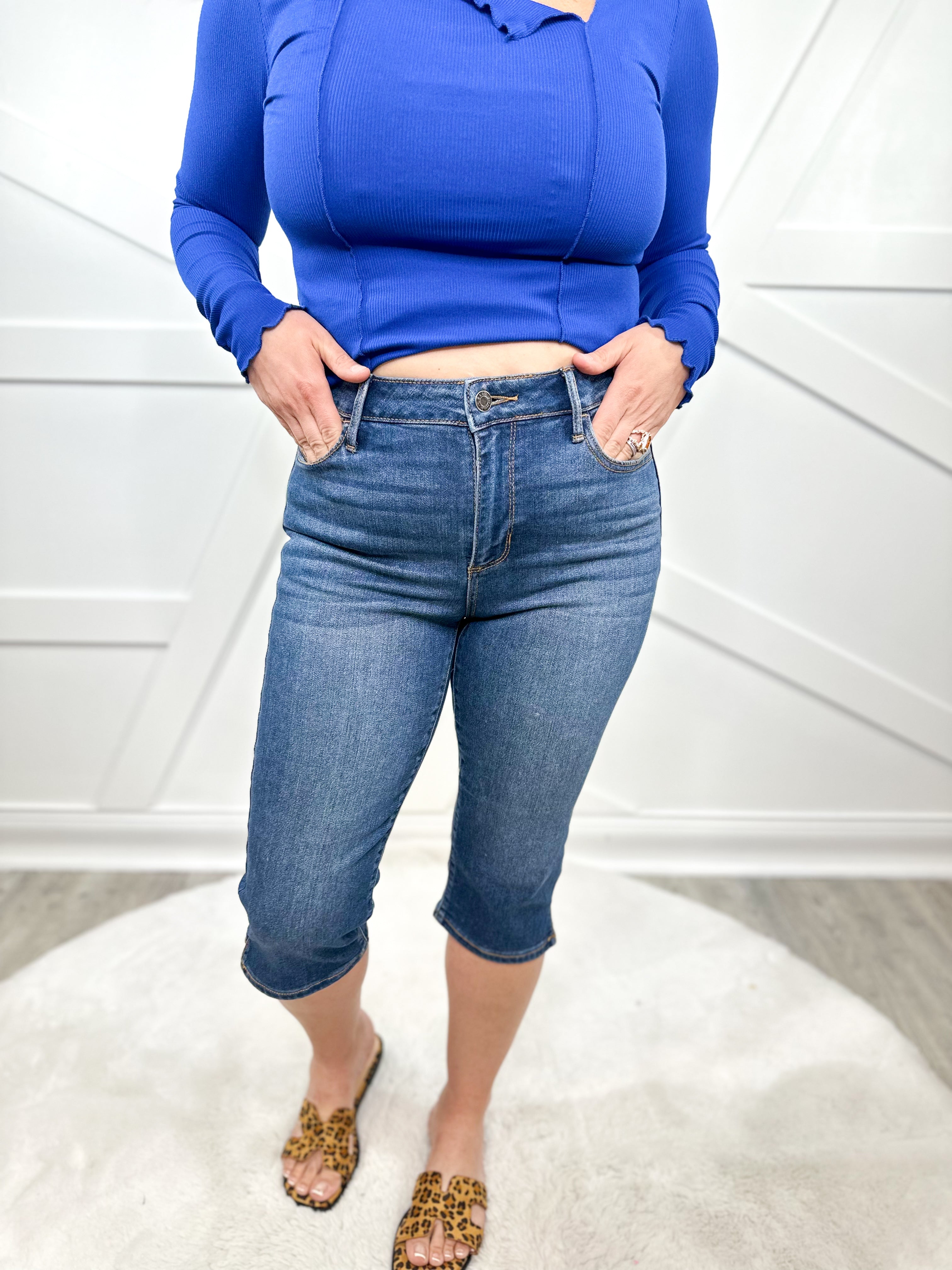 Forever and Always Capris-190 JEANS-Cello-Heathered Boho Boutique, Women's Fashion and Accessories in Palmetto, FL