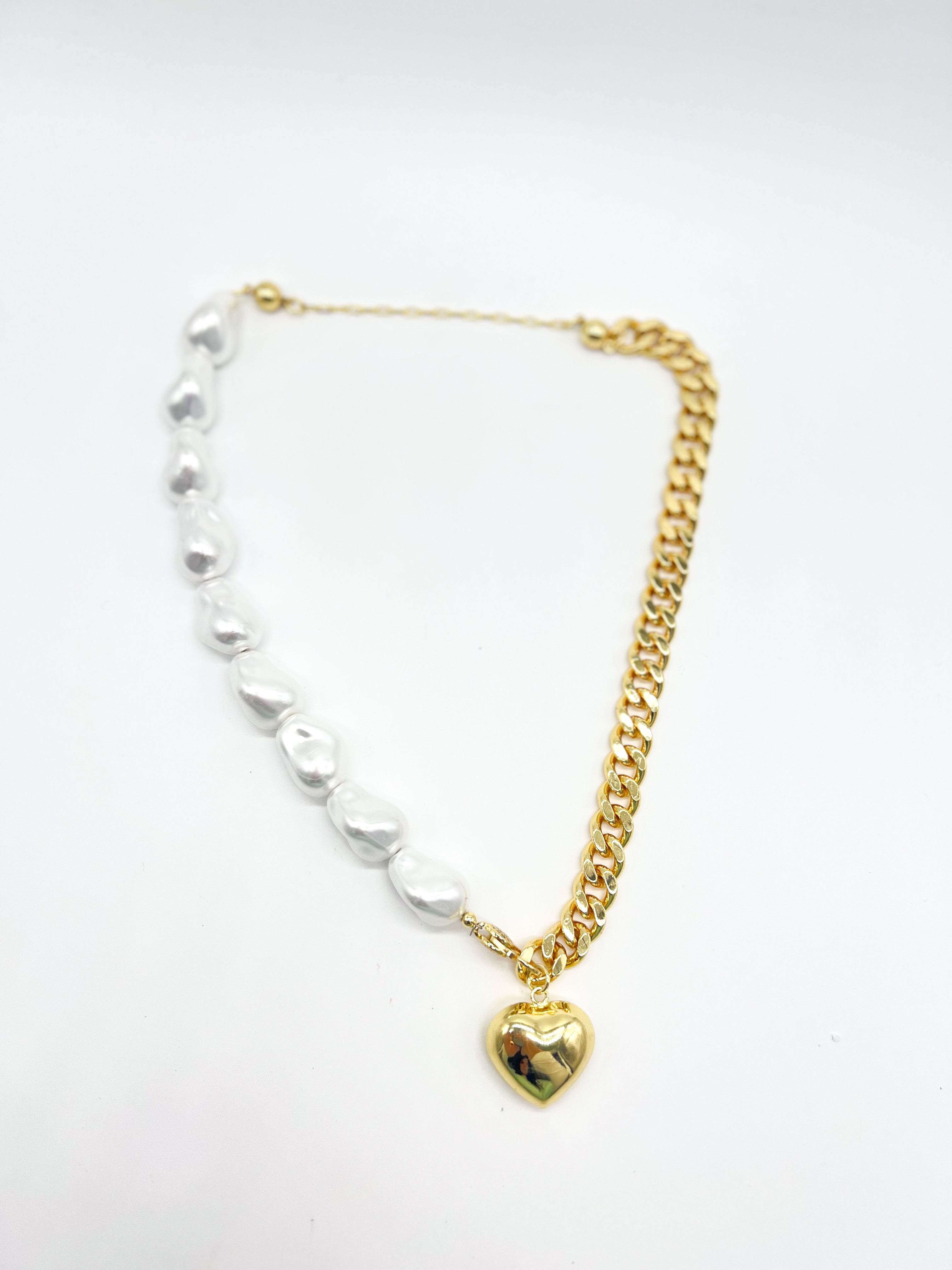 Majestic Heart Pearl Necklace-310 Jewelry-Treasure Jewels-Heathered Boho Boutique, Women's Fashion and Accessories in Palmetto, FL