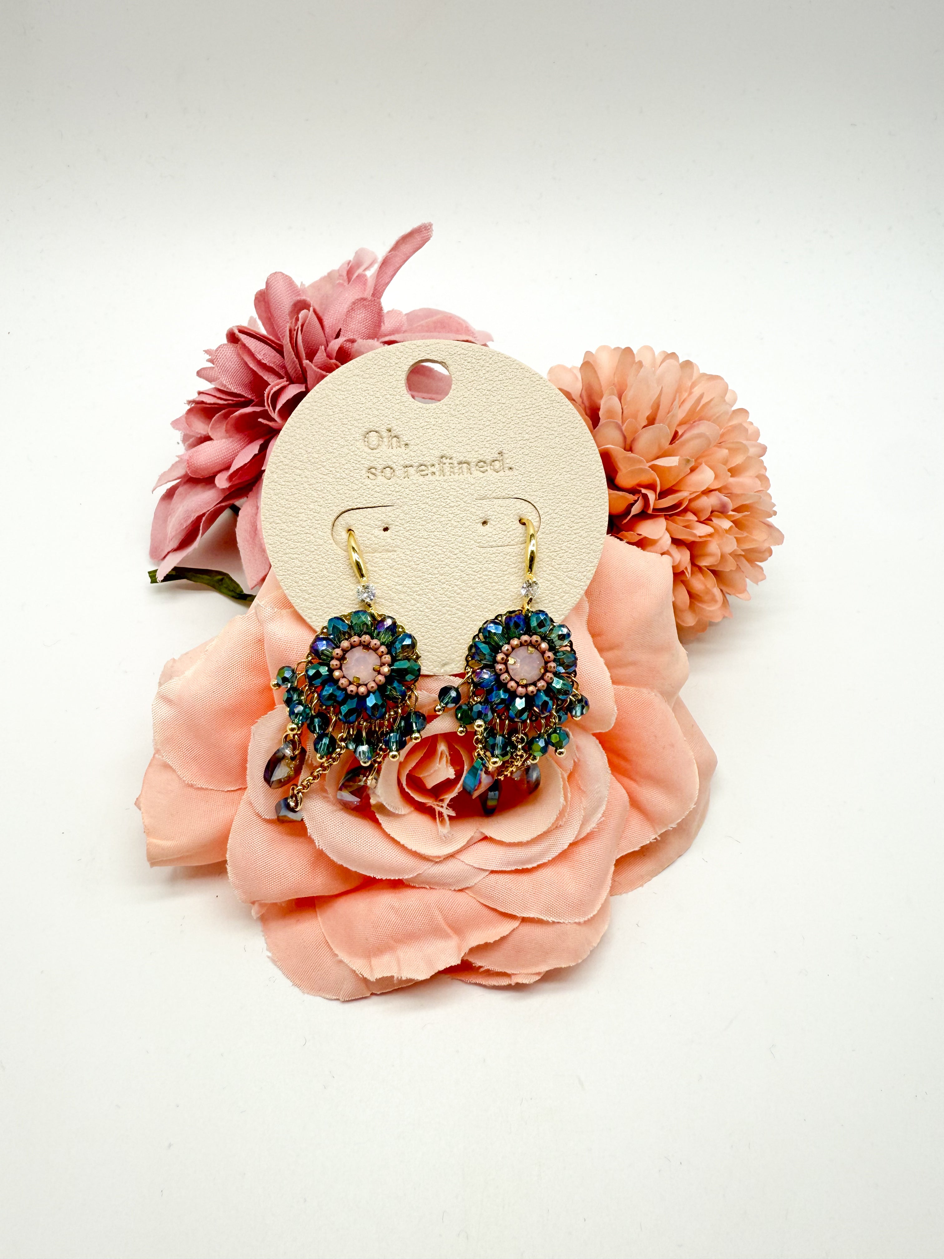 Dew Drop Flower Earrings-340 Other Accessories-Fincony-Heathered Boho Boutique, Women's Fashion and Accessories in Palmetto, FL