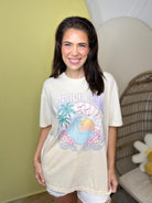Beach Bum Retro Summer Graphic Tee-130 Graphic Tees-Heathered Boho-Heathered Boho Boutique, Women's Fashion and Accessories in Palmetto, FL