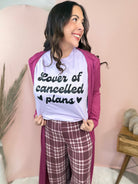 Lover of Cancelled Plans Graphic Tee-130 Graphic Tees-Heathered Boho-Heathered Boho Boutique, Women's Fashion and Accessories in Palmetto, FL