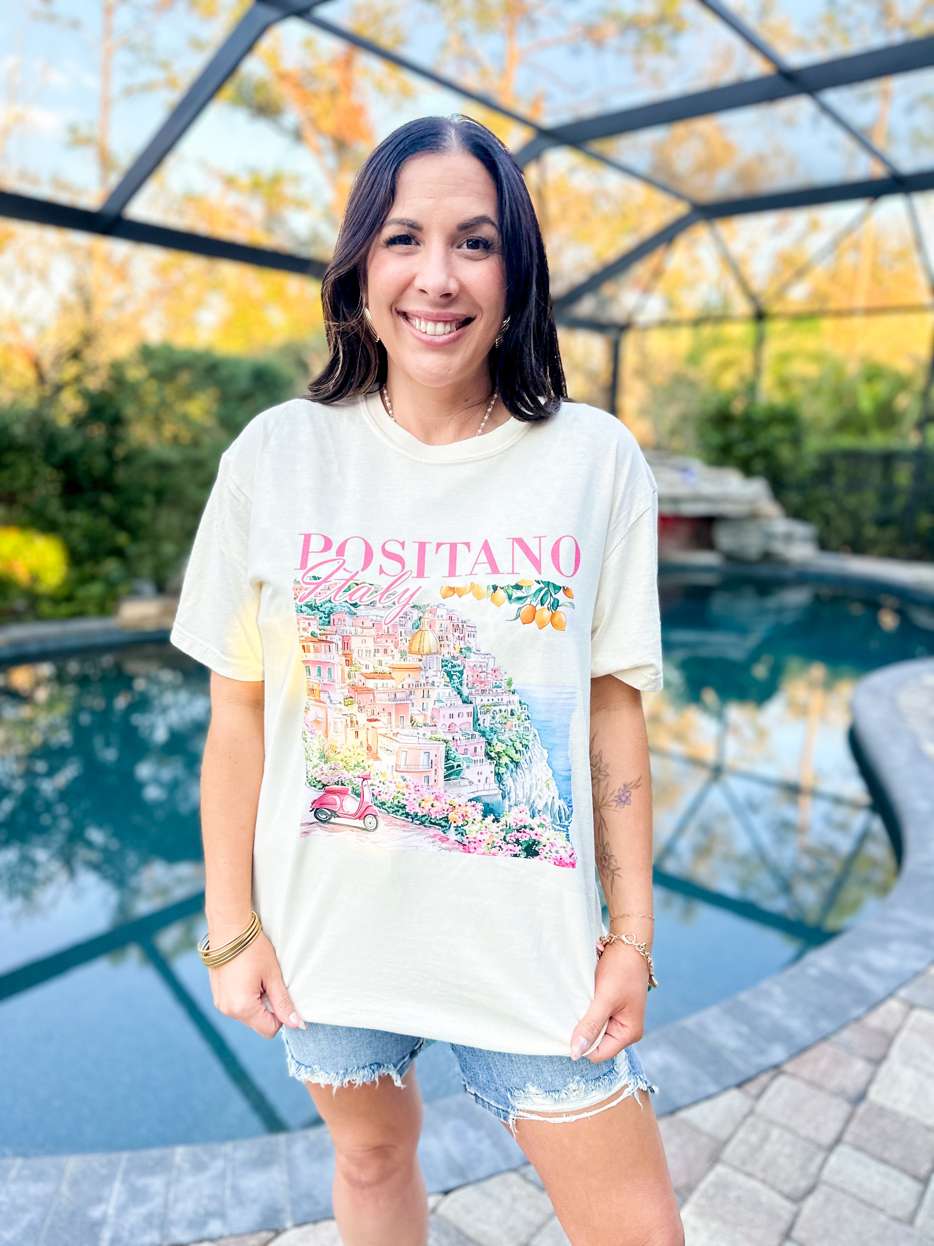 Pisitano Italy Graphic Tee-130 Graphic Tees-Heathered Boho-Heathered Boho Boutique, Women's Fashion and Accessories in Palmetto, FL