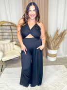 Black Fantasy Romper-230 Dresses/Jumpsuits/Rompers-Eldridge-Heathered Boho Boutique, Women's Fashion and Accessories in Palmetto, FL