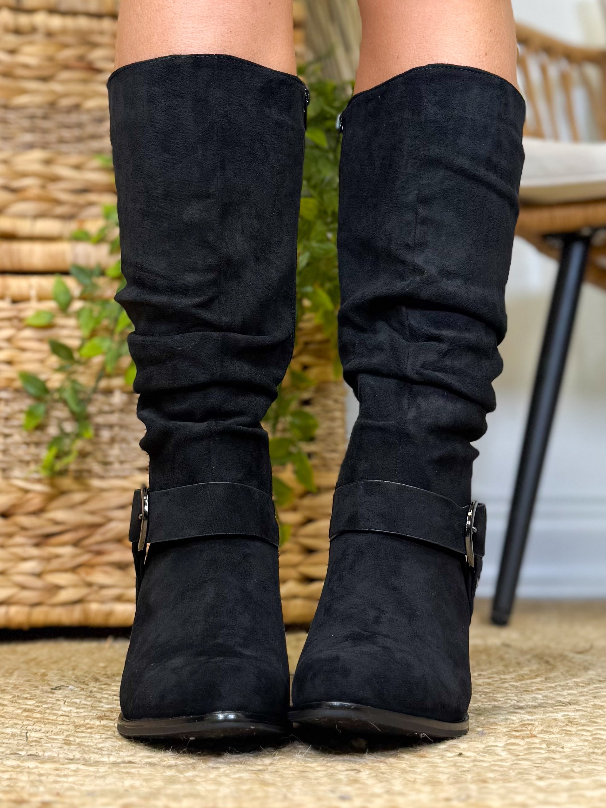 Kacee Boots - Black Suede-350 SHOES-Olem Shoes-Heathered Boho Boutique, Women's Fashion and Accessories in Palmetto, FL