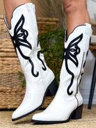 In Your Sights Boots - Black & White-350 SHOES-OLEM SHOE-Heathered Boho Boutique, Women's Fashion and Accessories in Palmetto, FL