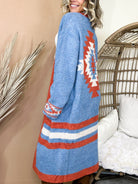 Aztec Cloud Cardigan-220 CARDIGANS KIMONOS-BLAKELEY-Heathered Boho Boutique, Women's Fashion and Accessories in Palmetto, FL