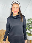 Vienna Cowl Neck Top - Black-120 Long Sleeve Tops-DEAR SCARLETT-Heathered Boho Boutique, Women's Fashion and Accessories in Palmetto, FL