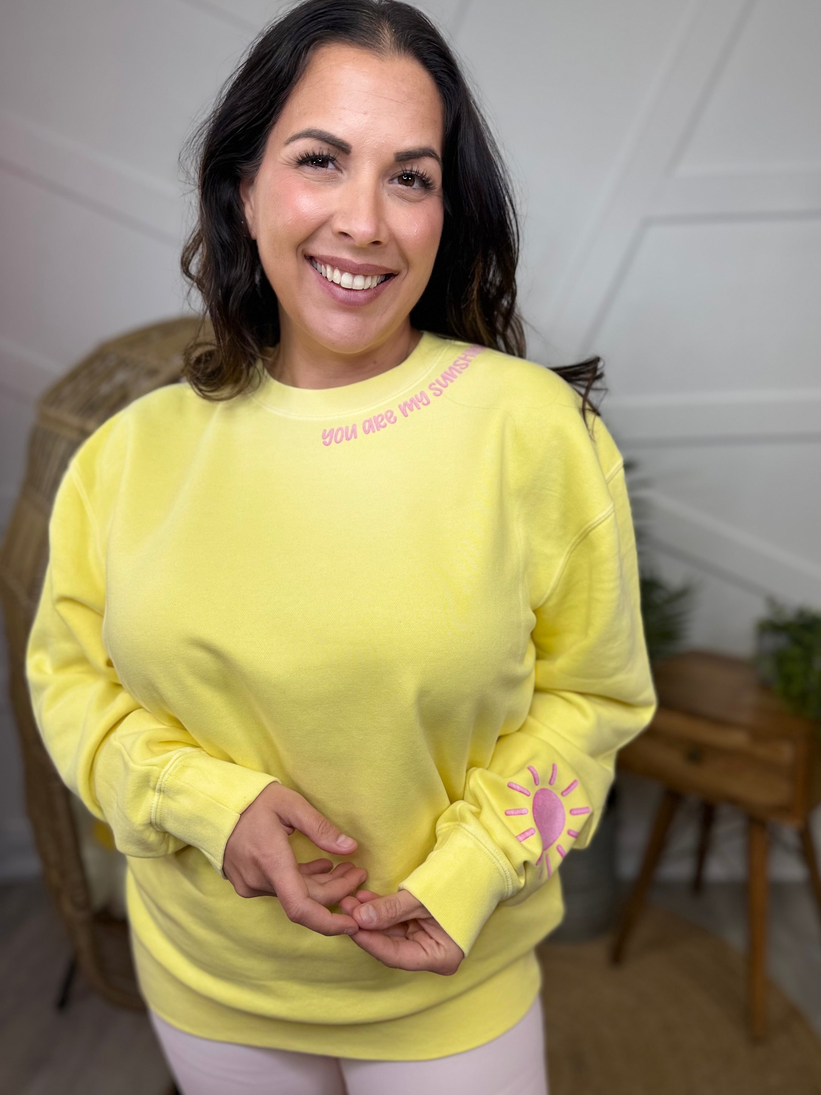 You Are My Sunshine Graphic Sweatshirt-130 Graphic Tees-Heathered Boho-Heathered Boho Boutique, Women's Fashion and Accessories in Palmetto, FL