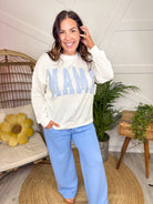 Mama Graphic Pullover-130 Graphic Tees-TRES BIEN-Heathered Boho Boutique, Women's Fashion and Accessories in Palmetto, FL