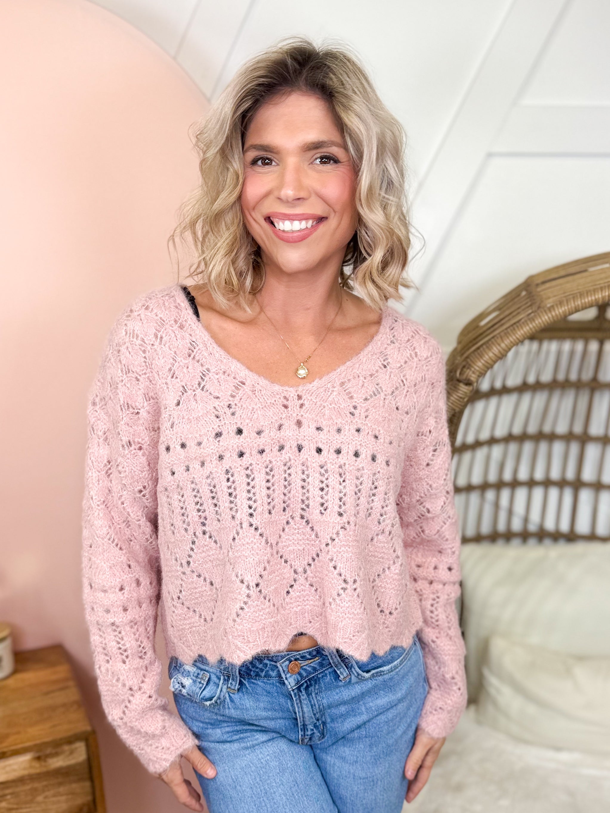 PREORDER: Another Love Story Sweater-400 Takeover/Pre-Order-Peach Love-Heathered Boho Boutique, Women's Fashion and Accessories in Palmetto, FL