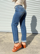 Classic Cuffed Boyfriend Jeans by Judy Blue-190 Jeans-Judy Blue-Heathered Boho Boutique, Women's Fashion and Accessories in Palmetto, FL