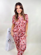 Pumpkin Spice Halloween PJ Set-240 Activewear/Sets-Shirley & Stone-Heathered Boho Boutique, Women's Fashion and Accessories in Palmetto, FL