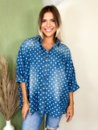 Classic Charm Polka Dot Top-110 SHORT SLEEVE TOP-HEIMISH-Heathered Boho Boutique, Women's Fashion and Accessories in Palmetto, FL