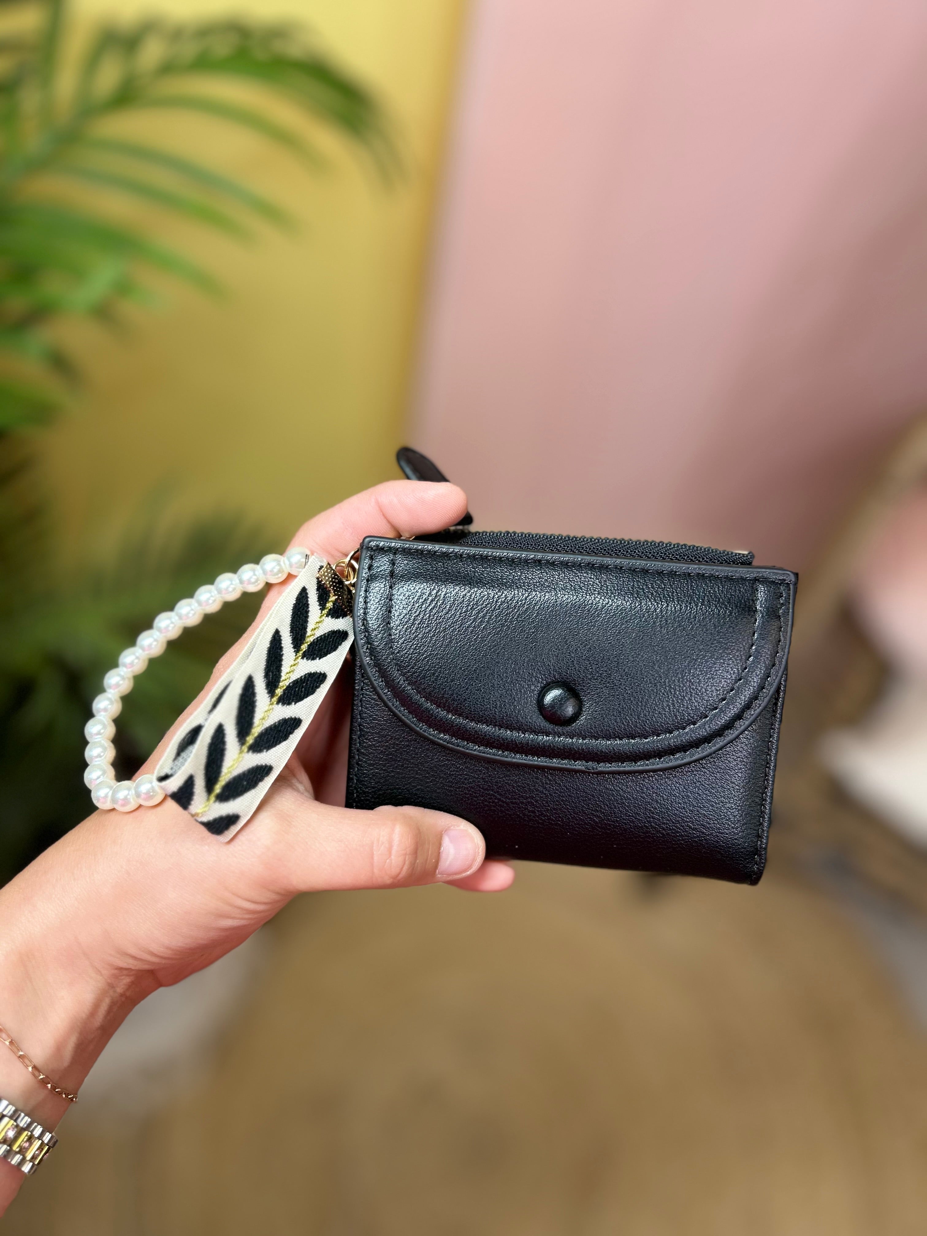 Compact Leather Wristlet Wallet-320 Bags-Heathered Boho-Heathered Boho Boutique, Women's Fashion and Accessories in Palmetto, FL