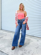 Fifth Avenue Wide Leg Jeans by Risen-190 JEANS-Risen Jeans-Heathered Boho Boutique, Women's Fashion and Accessories in Palmetto, FL