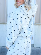 Dotted Hoodie-210 HOODIES-Veveret-Heathered Boho Boutique, Women's Fashion and Accessories in Palmetto, FL