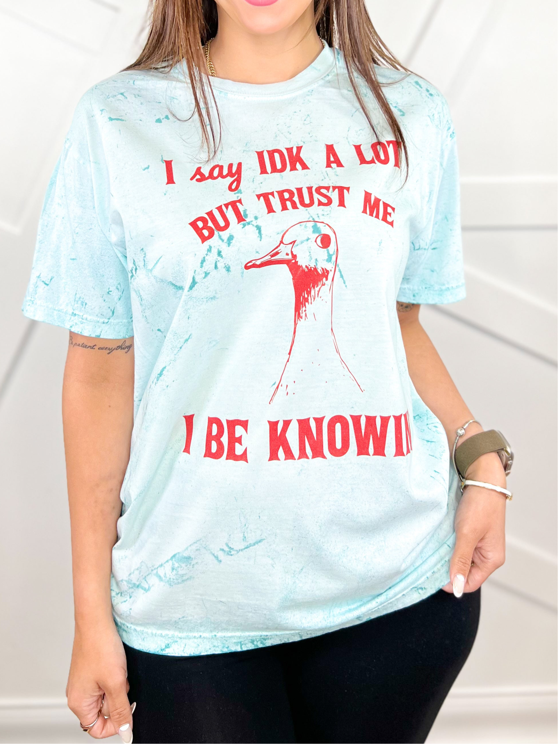 I Be Knowin' Graphic Tee-130 Graphic Tees-Heathered Boho-Heathered Boho Boutique, Women's Fashion and Accessories in Palmetto, FL