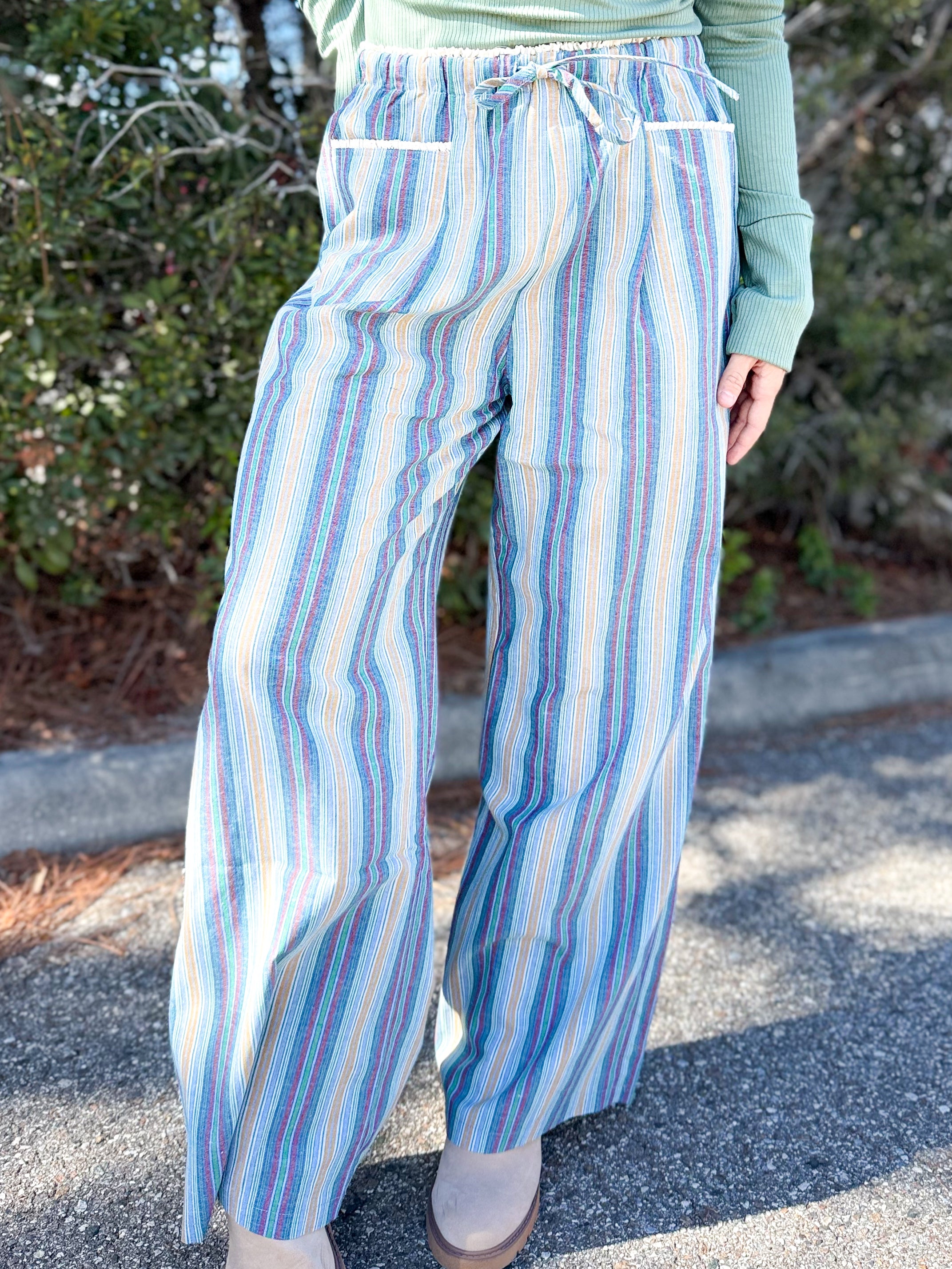 Signature Stripe Pants-150 PANTS-JADE BY JANE-Heathered Boho Boutique, Women's Fashion and Accessories in Palmetto, FL