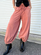 Restock: To the Sky Capri Bubble Pants-150 PANTS-Oddi-Heathered Boho Boutique, Women's Fashion and Accessories in Palmetto, FL