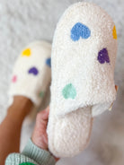 Heart Embroidered Slippers-350 SHOES-Jasmine Trading Corp-Heathered Boho Boutique, Women's Fashion and Accessories in Palmetto, FL