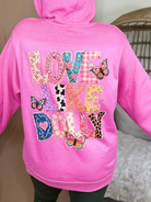 Love Like Dolly w/ Butterfly Pocket Graphic Hoodie-210 Hoodies-Heathered Boho-Heathered Boho Boutique, Women's Fashion and Accessories in Palmetto, FL