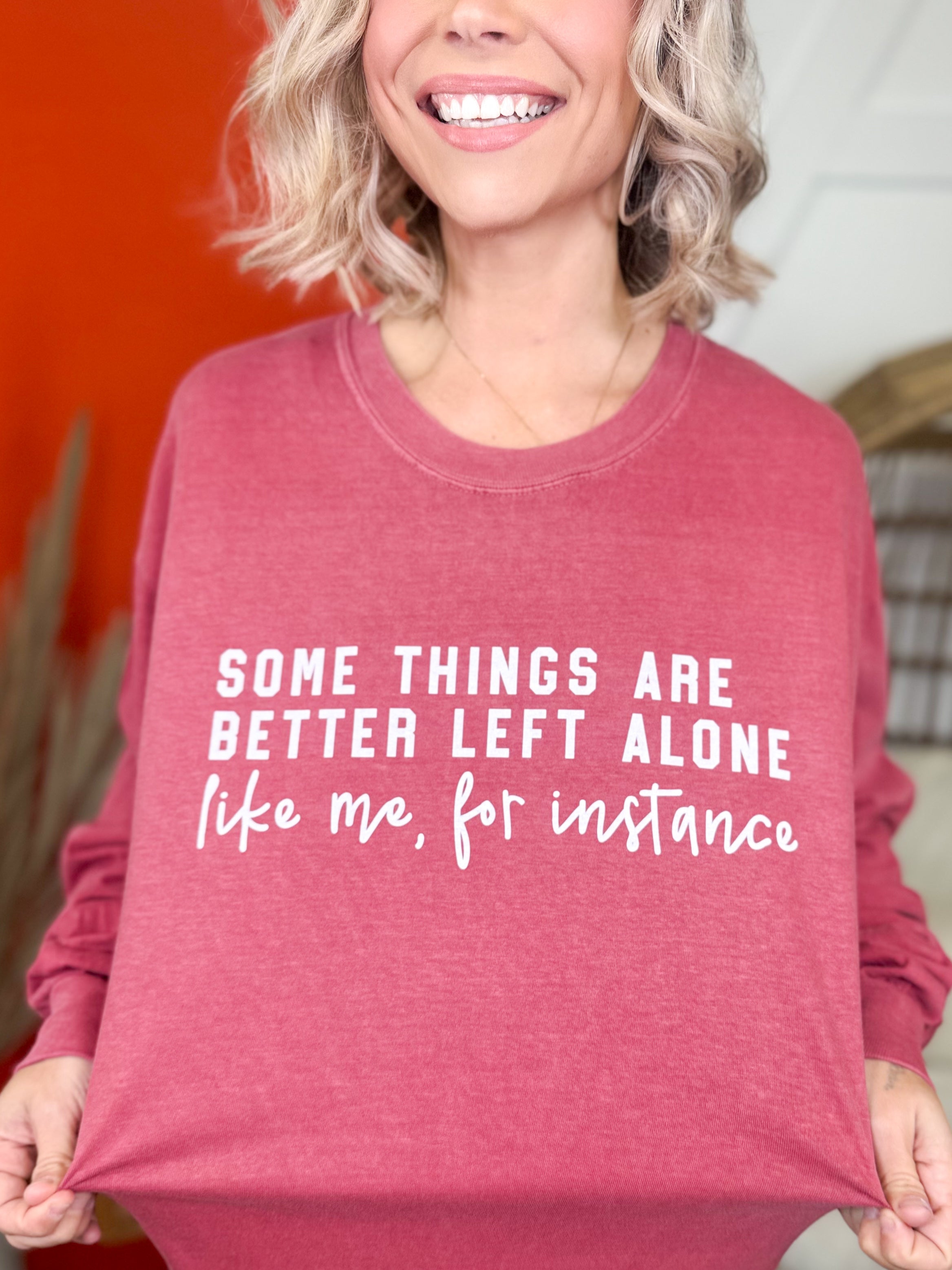 Some Things Are Better Graphic Long Sleeve-130 Graphic Tees-Heathered Boho-Heathered Boho Boutique, Women's Fashion and Accessories in Palmetto, FL
