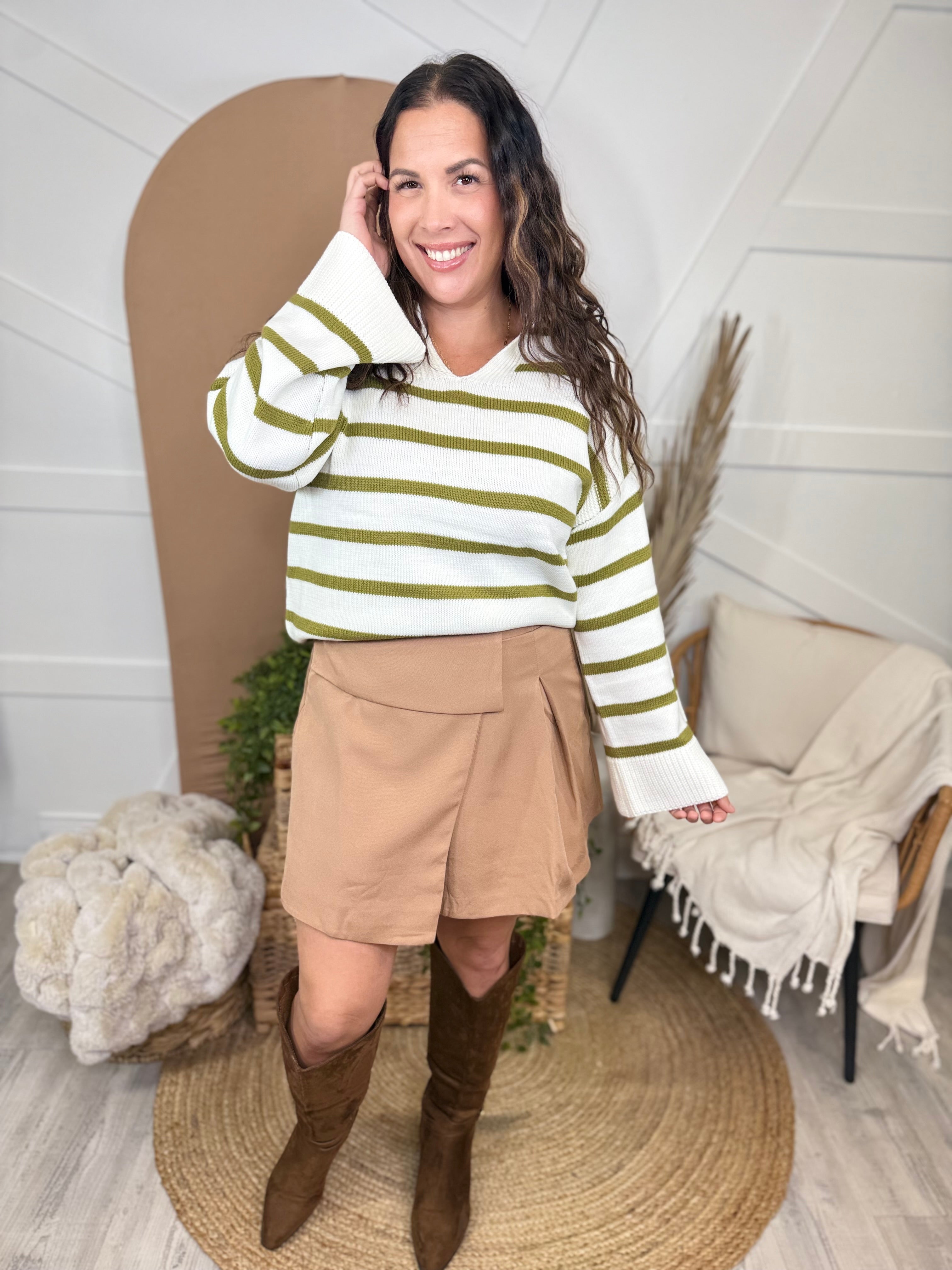BLACK FRIDAY: Well Mannered Skort-170 Skort/ Skirt-White Birch-Heathered Boho Boutique, Women's Fashion and Accessories in Palmetto, FL