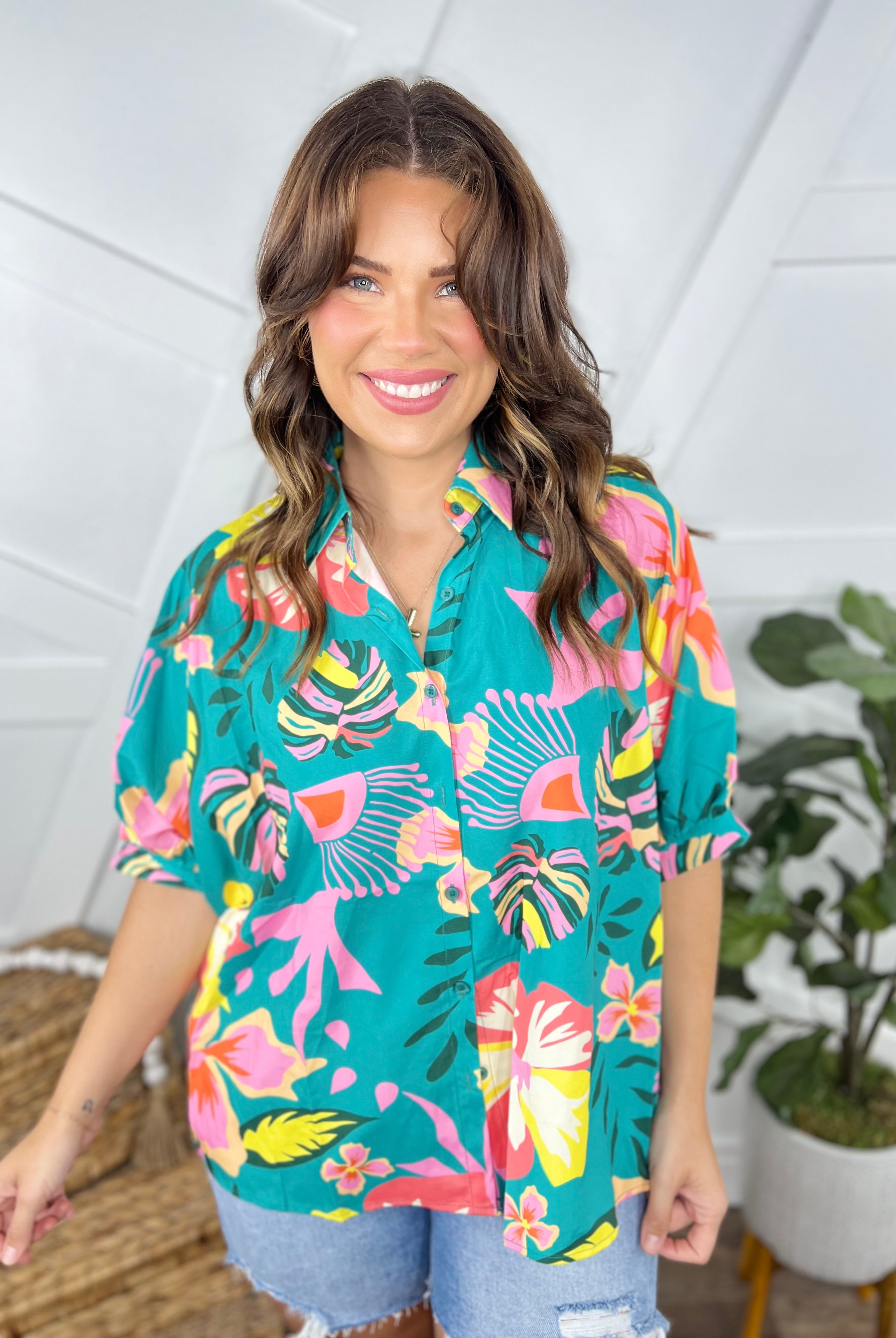 Exquisite Views Top-110 Short Sleeve Top-Bibi-Heathered Boho Boutique, Women's Fashion and Accessories in Palmetto, FL