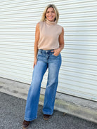 Heart to Heart Wide Leg Jeans by Risen-190 JEANS-Risen Jeans-Heathered Boho Boutique, Women's Fashion and Accessories in Palmetto, FL