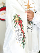 O' Holy Night Nativity Graphic Sweatshirt-130 Graphic Tees-Heathered Boho-Heathered Boho Boutique, Women's Fashion and Accessories in Palmetto, FL