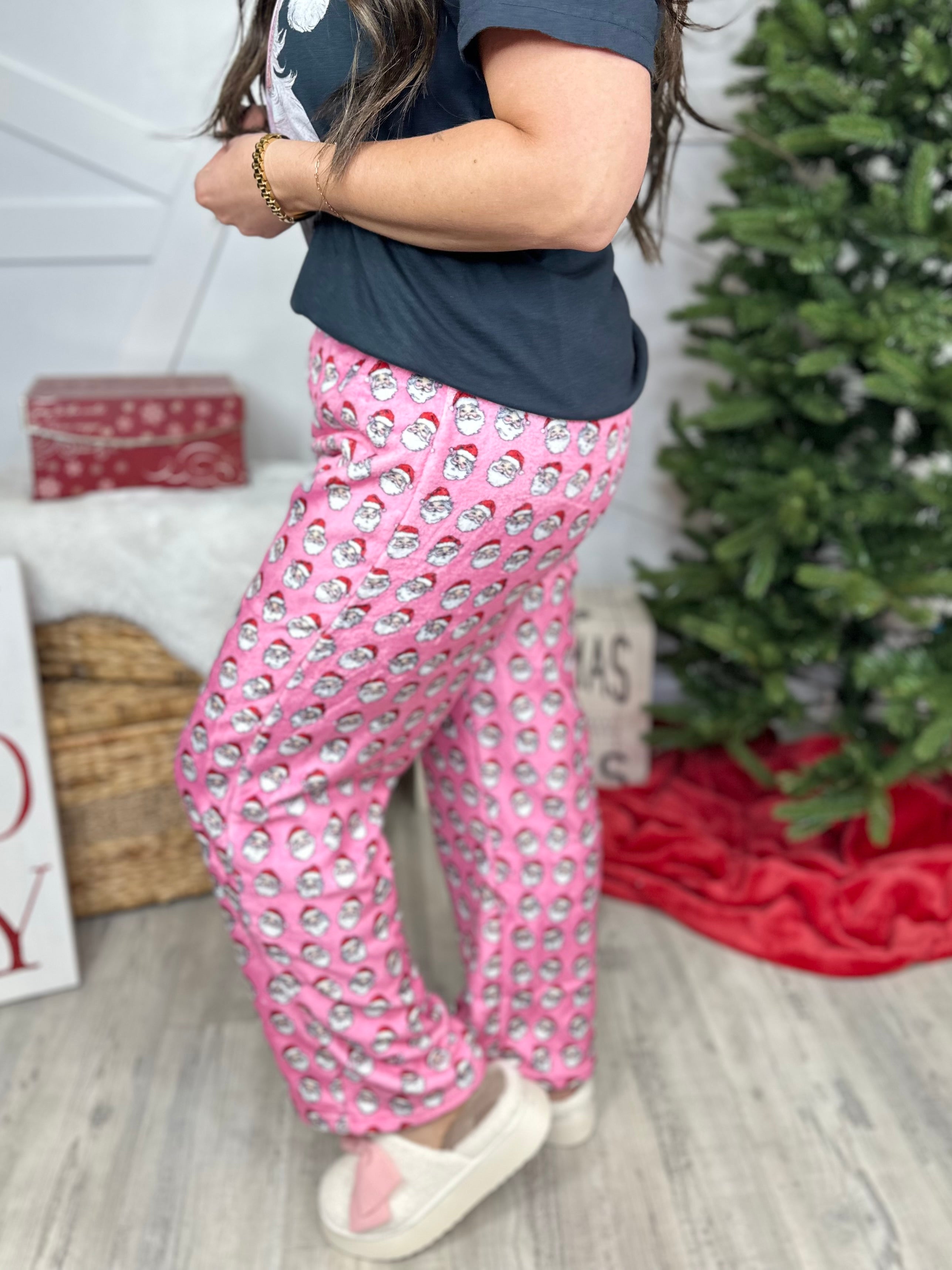 Fleece Santa PJ Pants-150 PANTS-Simply Southern-Heathered Boho Boutique, Women's Fashion and Accessories in Palmetto, FL