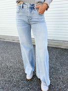 Moment of Truth Palazzo Jeans by Risen-190 JEANS-Risen Jeans-Heathered Boho Boutique, Women's Fashion and Accessories in Palmetto, FL