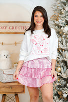 Fa La La La Sweatshirt-120 LONG SLEEVE TOPS-SOUTHERN GRACE-Heathered Boho Boutique, Women's Fashion and Accessories in Palmetto, FL