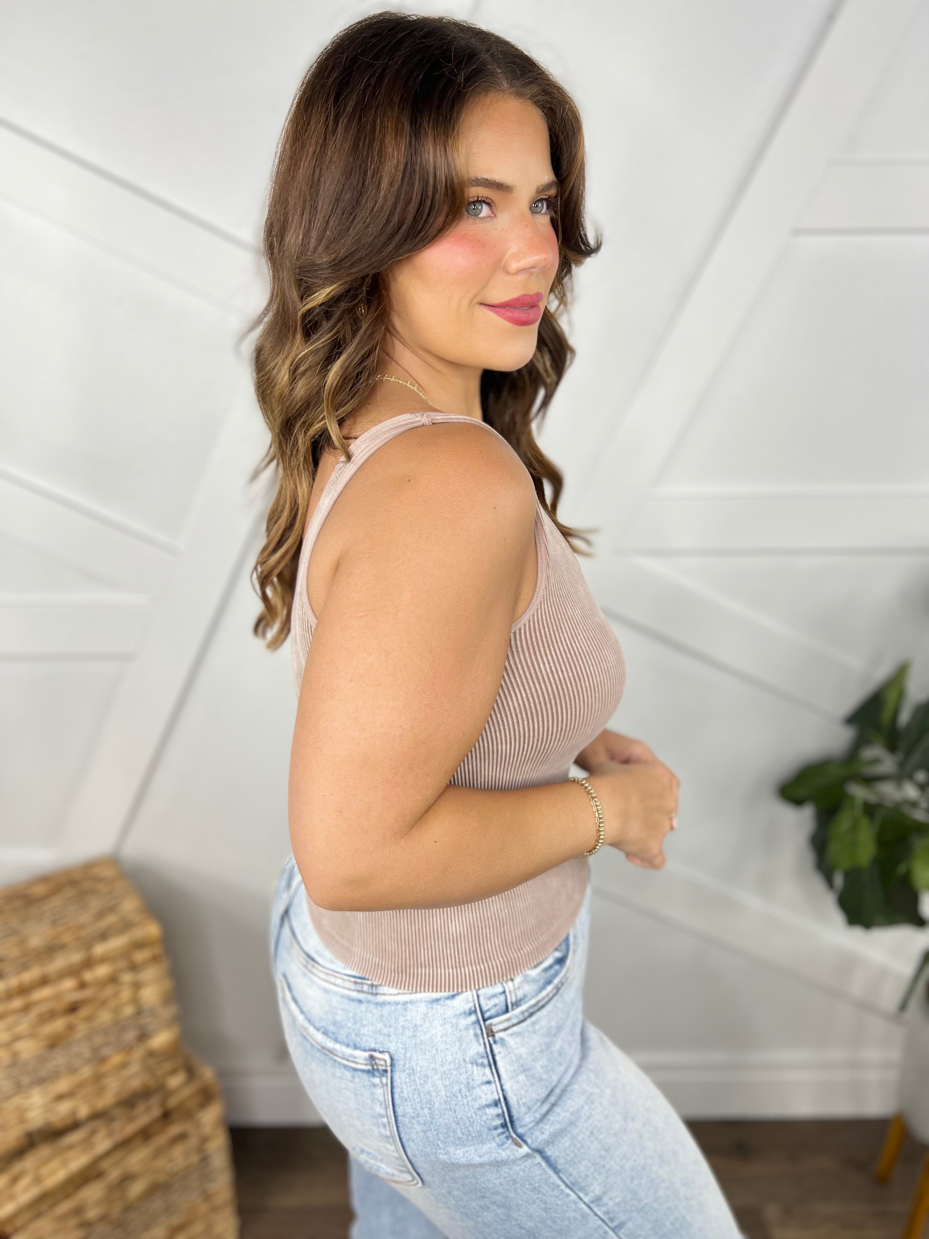 RESTOCK : Roxanne Reversible Stonewashed Ribbed Tank-100 Tank/Crop Tops-YELETE-Heathered Boho Boutique, Women's Fashion and Accessories in Palmetto, FL