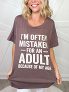 The Ex - Mistaken for an Adult Graphic Tee-130 Graphic Tees-Heathered Boho-Heathered Boho Boutique, Women's Fashion and Accessories in Palmetto, FL