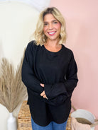 Cavalry Long Sleeve Top-120 LONG SLEEVE TOPS-HYFVE-Heathered Boho Boutique, Women's Fashion and Accessories in Palmetto, FL