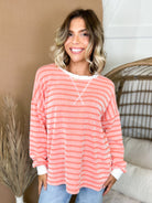 The Harvest Days Striped Top-120 LONG SLEEVE TOPS-ZENANA-Heathered Boho Boutique, Women's Fashion and Accessories in Palmetto, FL