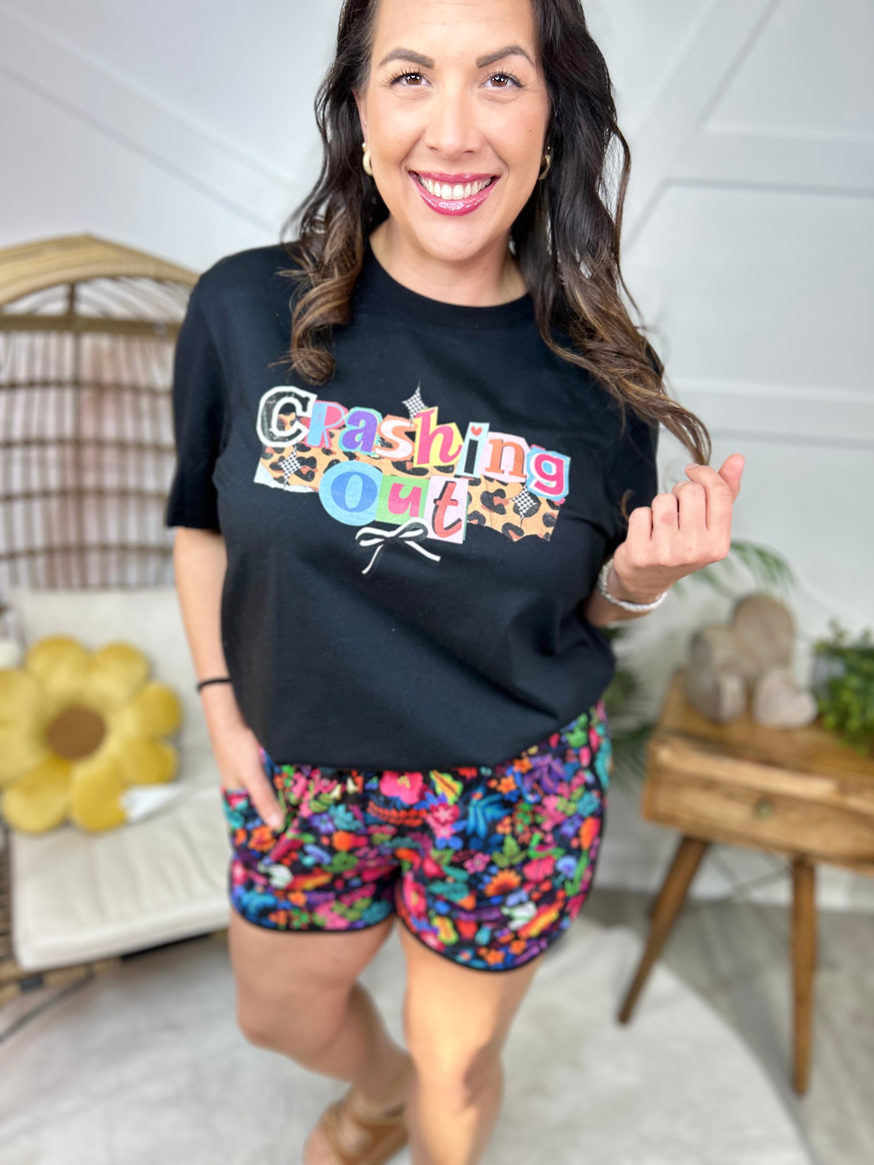 Crashing Out Graphic Tee-130 Graphic Tees-Heathered Boho-Heathered Boho Boutique, Women's Fashion and Accessories in Palmetto, FL