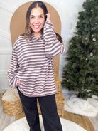 The Heather Hoodie- Striped-210 HOODIES-Heathered Boho-Heathered Boho Boutique, Women's Fashion and Accessories in Palmetto, FL