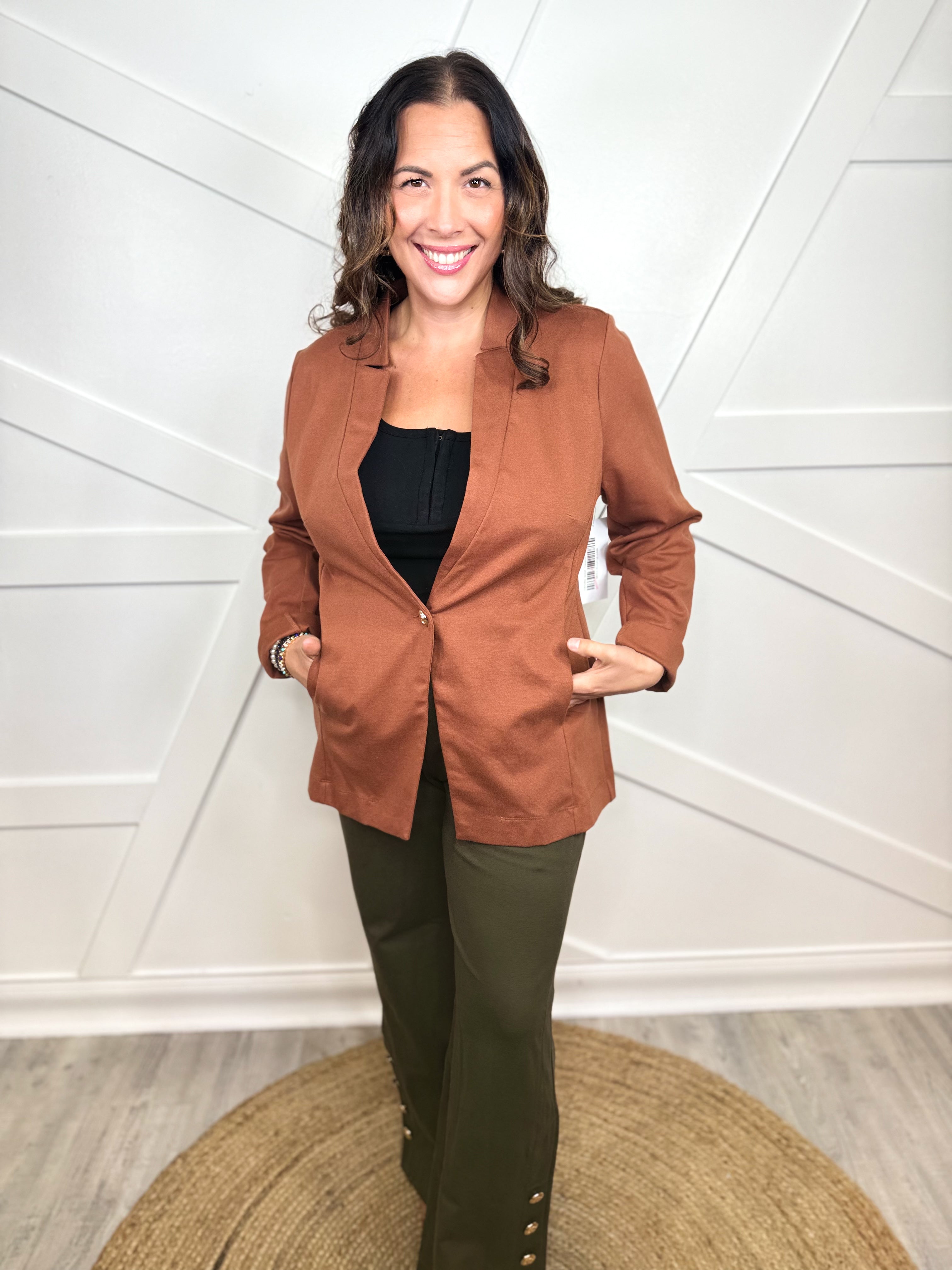 Executive Jacket - Caramel-200 JACKETS/SHACKETS-DEAR SCARLETT-Heathered Boho Boutique, Women's Fashion and Accessories in Palmetto, FL
