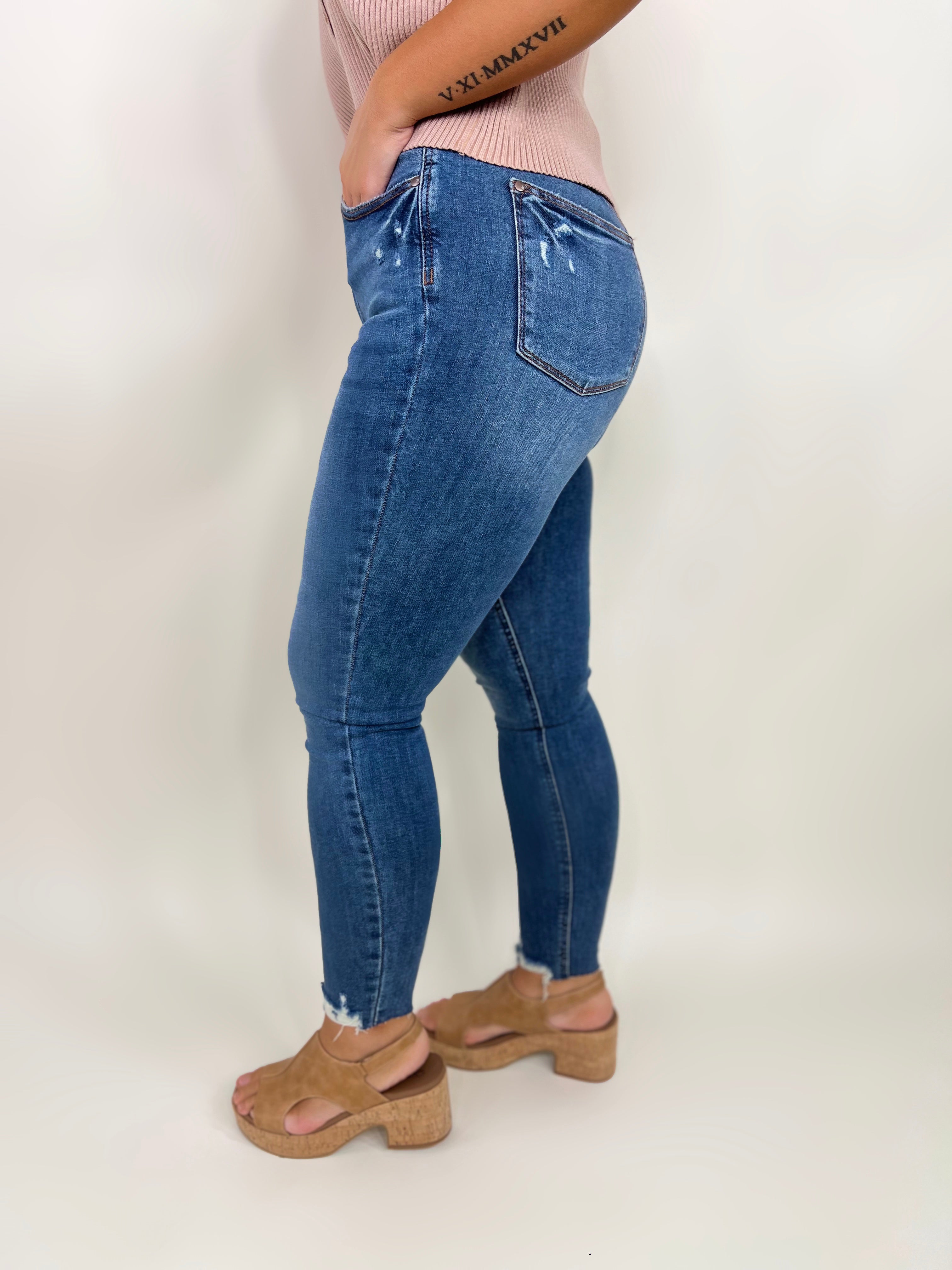 Tiny Dancer TUMMY CONTROL Skinny Jeans by Judy Blue-190 Jeans-Judy Blue-Heathered Boho Boutique, Women's Fashion and Accessories in Palmetto, FL