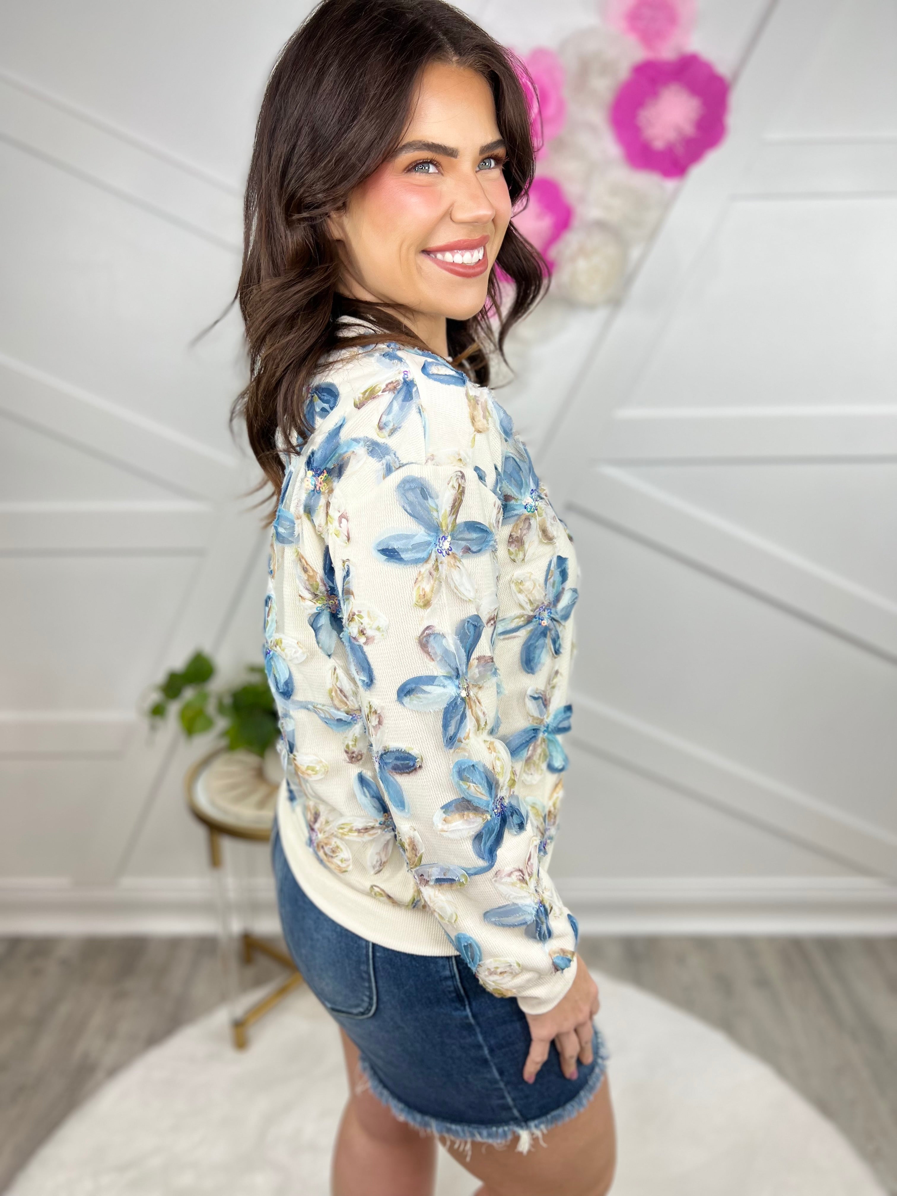 Lookout Floral Sweater-125 Sweater-Ten22-Heathered Boho Boutique, Women's Fashion and Accessories in Palmetto, FL