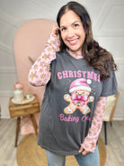 Gingerbread Mesh Top-120 LONG SLEEVE TOPS-Nylon Apparel-Heathered Boho Boutique, Women's Fashion and Accessories in Palmetto, FL